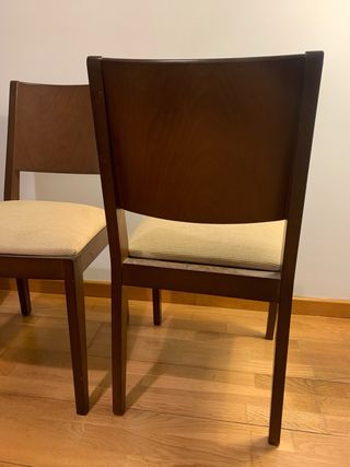 4 Sillas Comedor Madera Tapizadas