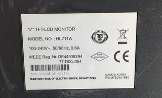 Monitor Oki 17 TFT-LCD HL11A
