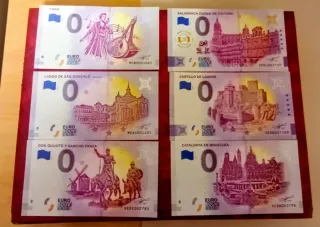 Lote 6 billetes colección 0 euros