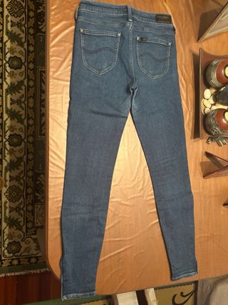 Pantalones Lee Azules Cremallera Tobillo