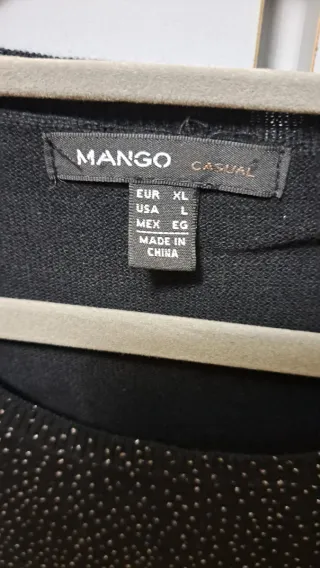 Jersey Mango Cuello Redondo Negro Talla XL