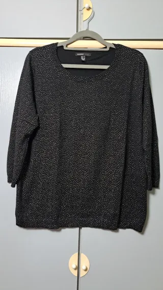 Jersey Mango Cuello Redondo Negro Talla XL