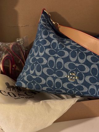 Borsa Coach Laurel Signature Denim Blu
