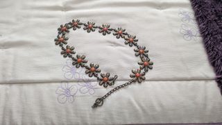 Cinturón Vintage Flores Naranja y Plata