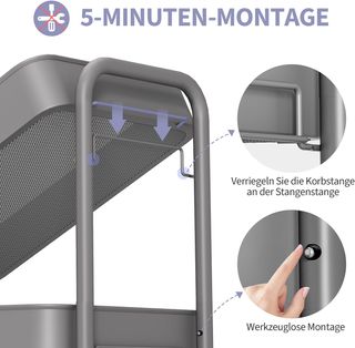 Carrito Metálico 3 Niveles Gris