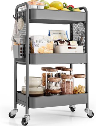 Carrito Metálico 3 Niveles Gris