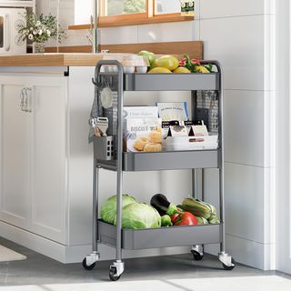 Carrito Metálico 3 Niveles Gris