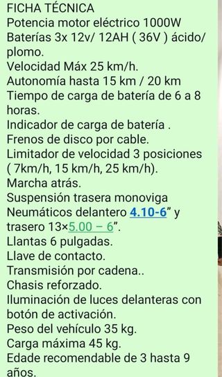 Quad eléctrico infantil poco uso