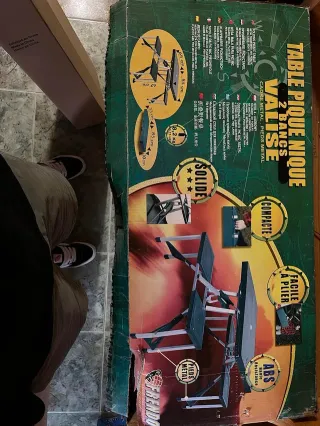 Mesa Picnic Plegable Verde y Blanca