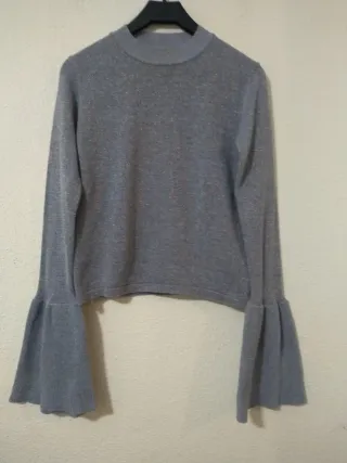 Jersey Kling Gris Brillo Manga Campana