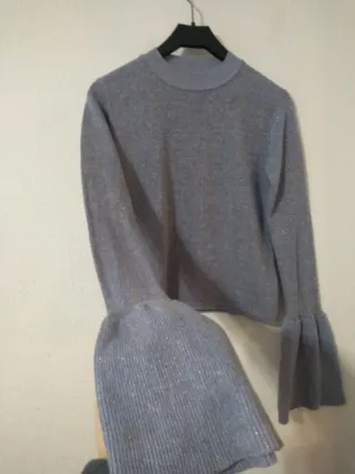 Jersey Kling Gris Brillo Manga Campana