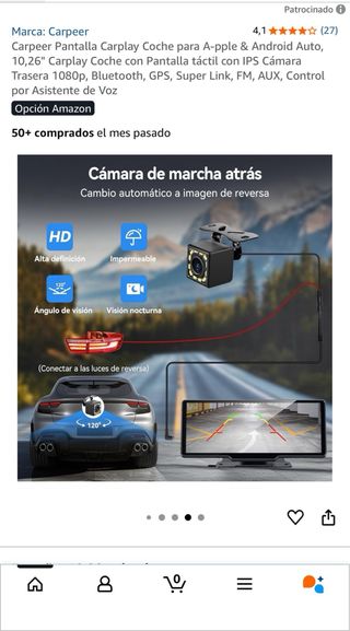 Pantalla Carplay 10.26 IPS con Cámara Trasera