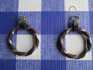 Pendientes Aro negro y Plateado