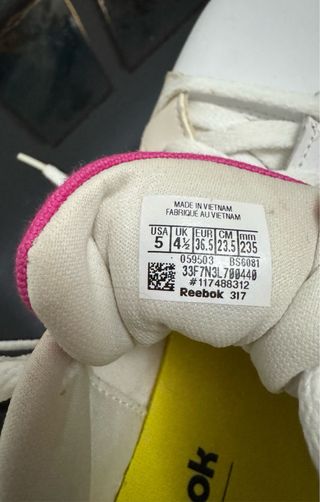 Zapatillas Reebok Blancas y Rosas