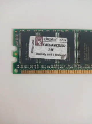 Tarjetas Memoria RAM Kingston 512 MB y 1Gb