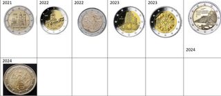 92 Monedas 2 Euros SC Alemania-Portugal Variado