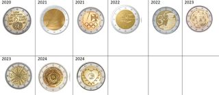 92 Monedas 2 Euros SC Alemania-Portugal Variado