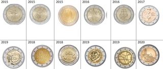 92 Monedas 2 Euros SC Alemania-Portugal Variado