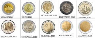 92 Monedas 2 Euros SC Alemania-Portugal Variado