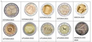 92 Monedas 2 Euros SC Alemania-Portugal Variado