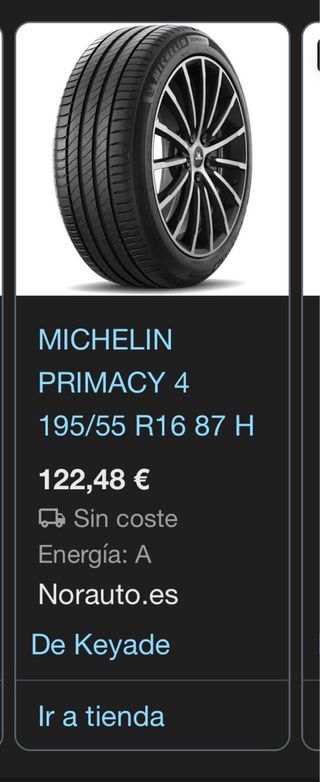 Pareja Neumáticos Michelin 195/55/16