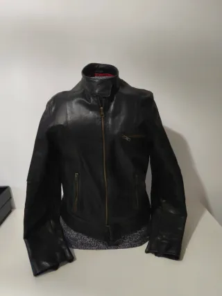Cazadora Piel Negra Talla M
