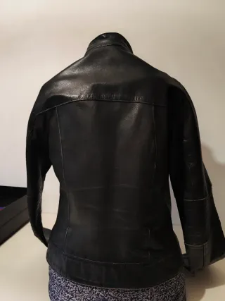 Cazadora Piel Negra Talla M