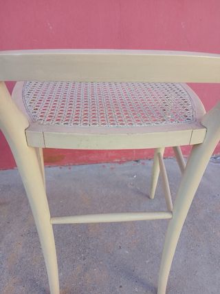 Sillas Luis XV Beige Rattan y Madera