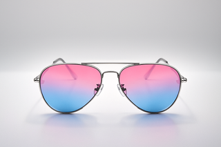 Gafas Aviador Rosa-Azul UV400 + Funda