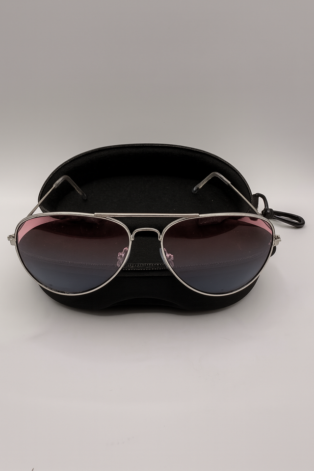Gafas Aviador Rosa-Azul UV400 + Funda