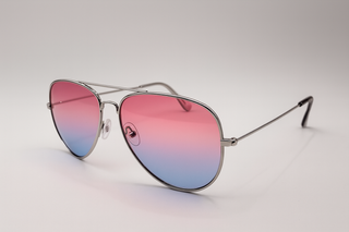 Gafas Aviador Rosa-Azul UV400 + Funda