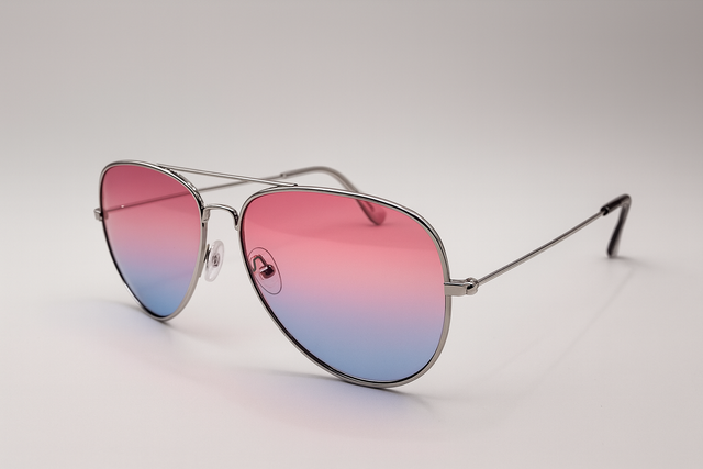 Gafas Aviador Rosa-Azul UV400 + Funda