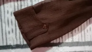 Conjunto Falda y camisa, marrón elegante talla 40.