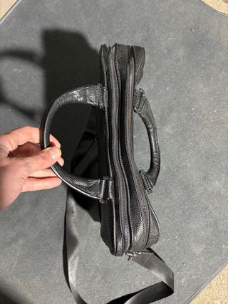 Bolso Piel Zara Negro para trabajo y Portátil