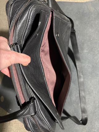 Bolso Piel Zara Negro para trabajo y Portátil