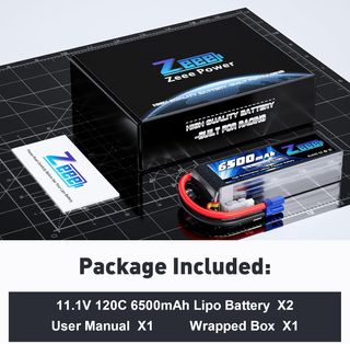 Pack 2 LiPo Zeee 3S 6500mAh 120C EC5