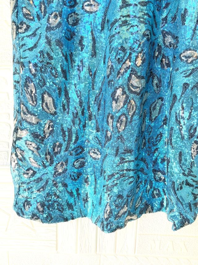 Vestido CELOP azul brillante, animal print, NUEVO