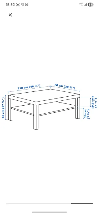 Mesa de centro Lack IKEA negro-marrón