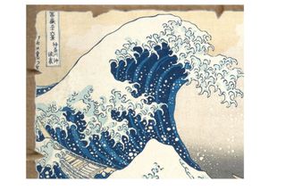 Hokusai La gande onda Stampa su MDF Misura 30x45