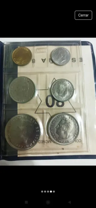Cartera 6 monedas Juan Carlos I 1980*8