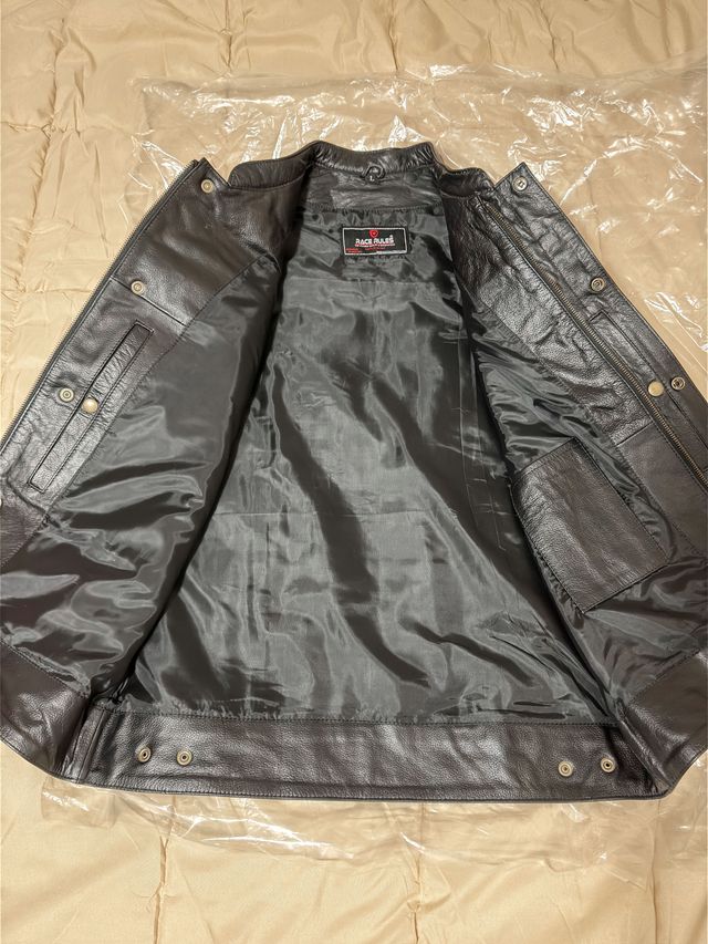 Chaleco de moto cuero 100% auténtico, talla L