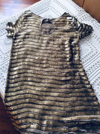 Abito dorato Twin Set in paillettes