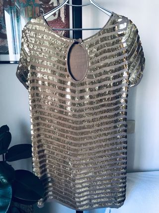 Abito dorato Twin Set in paillettes