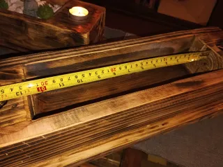 Centro de mesa portavelas madera rústica