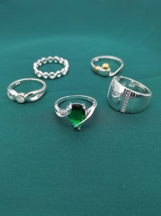 Lote 5 Anillos Plata 925 Nuevos