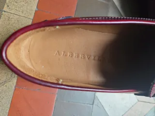 Mocasines de piel auténtica granate mujer talla 38
