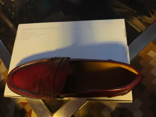 Mocasines de piel auténtica granate mujer talla 38