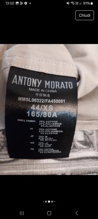 Set 3 pezzi Antony Morato: camicia + pantaloni