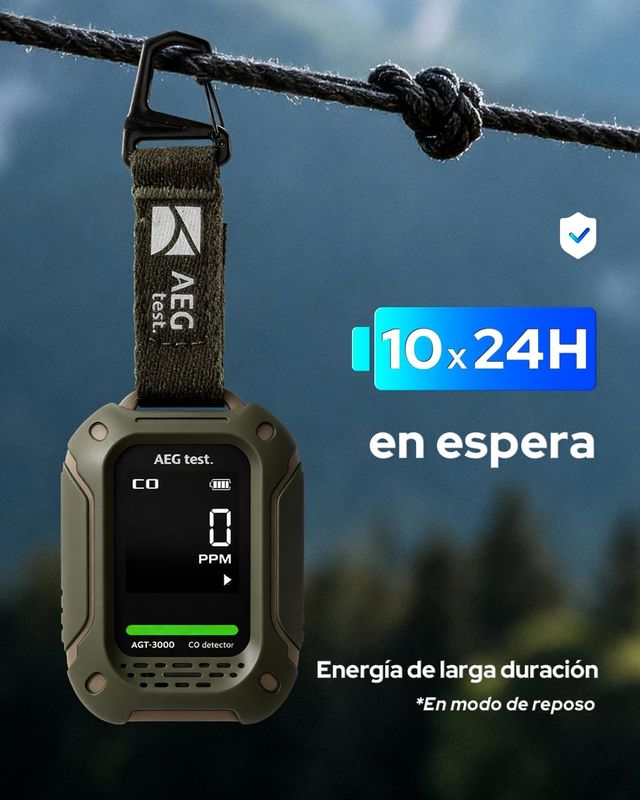 Detector CO Portátil AGT-3000 con Alarma