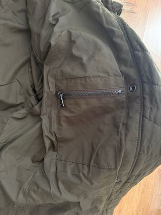 Parka Zara Mujer Verde con Capucha